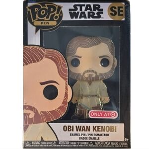 Funko × Star Wars POP PIN Obi Wan Kenobi Enamel Pin with Brown and Gold.